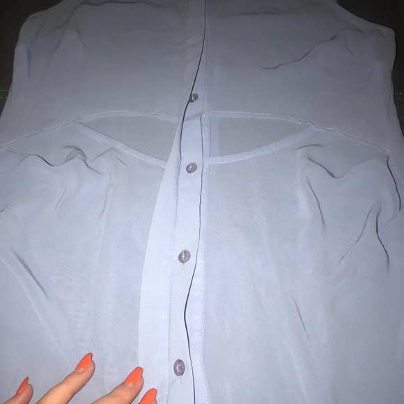 ASOS Long chiffon shirt dress with waist cutouts - Picture 3 of 8